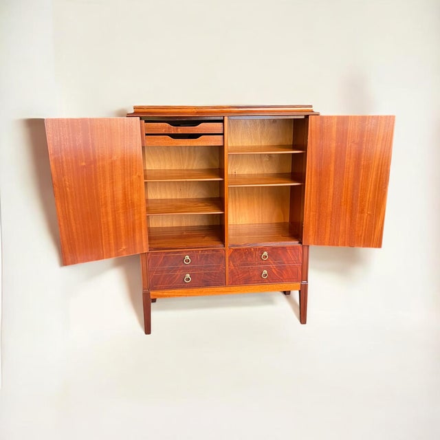 Wood Danish Art Deco Buffet with Brass Applications, 1940s For Sale - Image 7 of 14