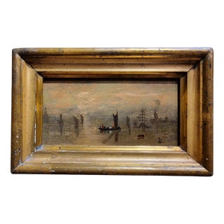 Seascape, Oil on Panel, 1890s-1910s, Framed For Sale