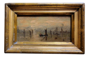 Seascape, Oil on Panel, 1890s-1910s, Framed
