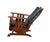Early 20th Century Antique Oak and Leather Rocking Chair, 1910 For Sale - Image 5 of 11