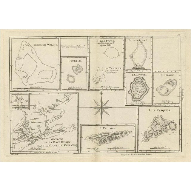 Map of Islands of the South Pacific, Incl. Pitcairn & Dusky Bay, 1788 For Sale