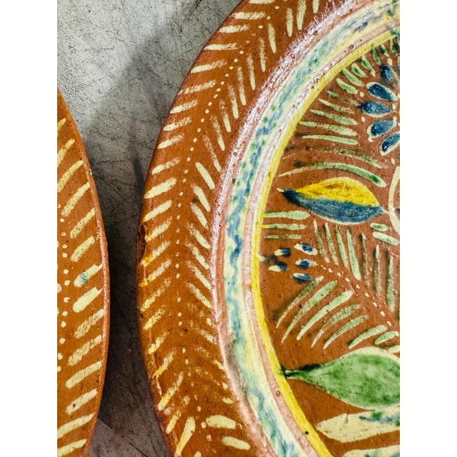 1970s Vintage Folk Art Plates, Set of Six For Sale - Image 5 of 7