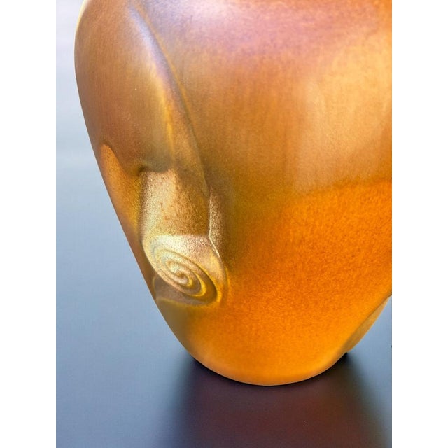 Large Vintage Bay Model 720-45 Floor Vase in Brown Ceramic with Relief Pattern, West Germany, 1960s For Sale - Image 6 of 9