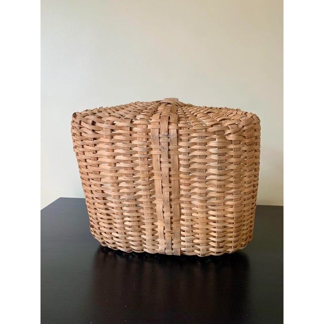 Early 20th Century American Splint Oak Gathering Basket For Sale - Image 9 of 9