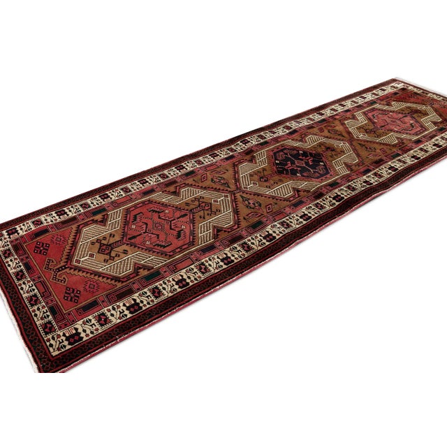 Brown Vintage Heriz Handmade Wool Rug For Sale - Image 8 of 10