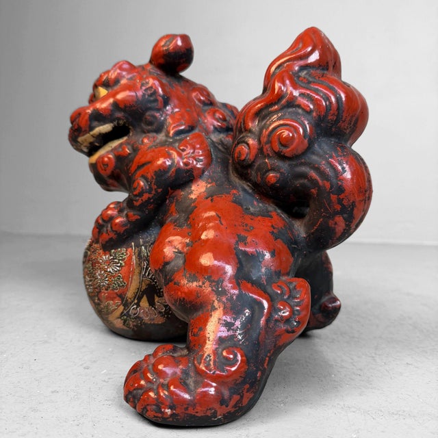 Japanese Shishi / Lion-Dog with Ball, 1950s For Sale - Image 4 of 14