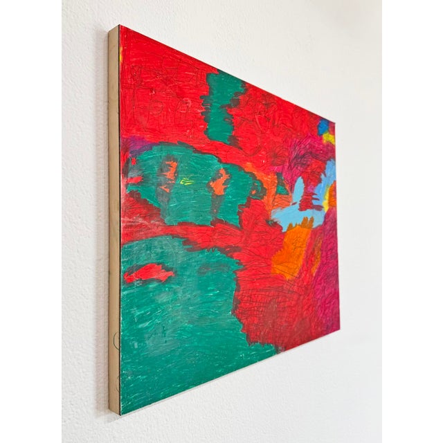 Graphite and wax pastel on wood panel, unique 2024