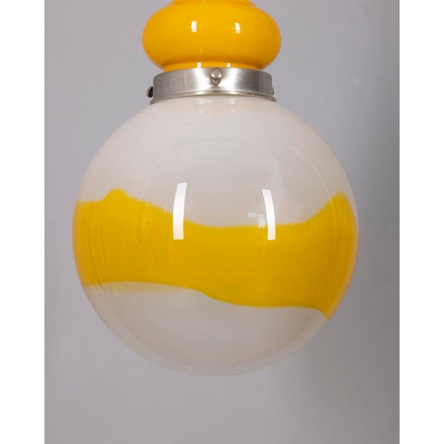 Mid-Century Modern Vintage Space Age Italian Yellow Glass Chandelier, 1970s For Sale - Image 3 of 8