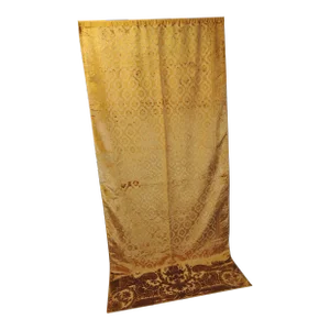 Antique Large Gold Silk Velvet Gaufrage Panel