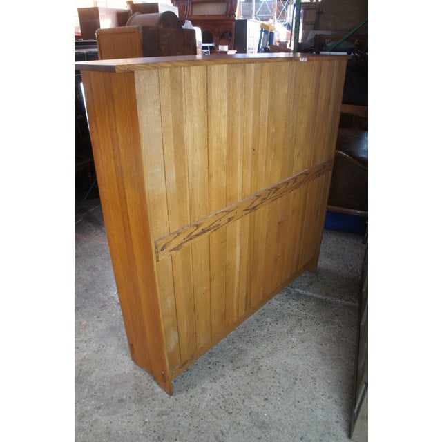 Stickley Quartersawn Oak Mission Bookshelf Bookcase Curio Cabinet 60" For Sale - Image 14 of 16