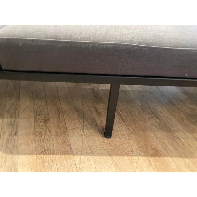 1970s Modern Linen Covered Bench For Sale In New York - Image 6 of 9