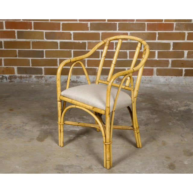 Country Style Bamboo 1920s English Chair with Custom Upholstery For Sale - Image 9 of 12