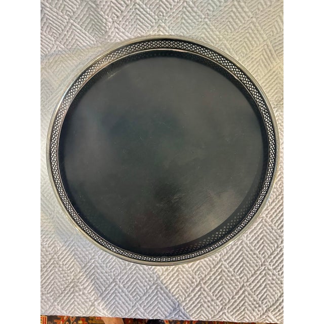 Mid 20th Century 1950’s Charles Beller New York Silver Plate 12”Gallery Tray For Sale - Image 5 of 7