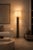 Handcrafted Ceramic Floor Lamp in Black Obsidian Gloss Glaze with Linen Lampshade by Artem Zakharchenko-Halytskyi For Sale - Image 4 of 7