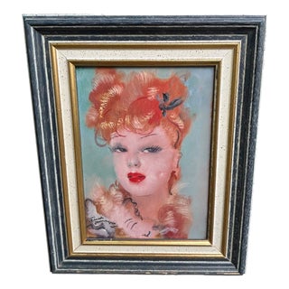 Jean Gabriel Domergue, ZAZA, 1920s, Oil on Panel, Framed For Sale