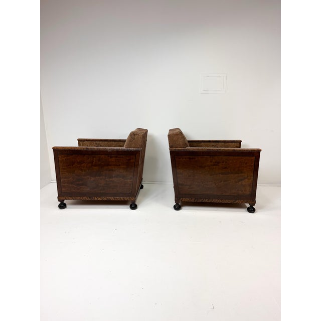 Pair of 1920's Swedish Grace Lounge Chairs For Sale - Image 4 of 10