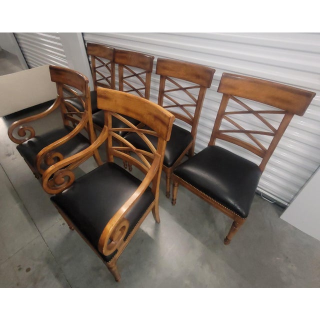 6 Baker Furniture Milling Road Neoclassical Walnut Directoire Dining