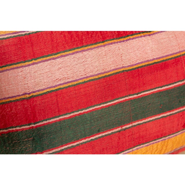 Textile Pair of Mandvi Mashru Lumbar Pillows For Sale - Image 7 of 9