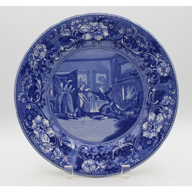 Late 19th Century Pre-1891 Dr. Syntax Blue & White Staffordshire Plates, Set of 6 For Sale - Image 5 of 14