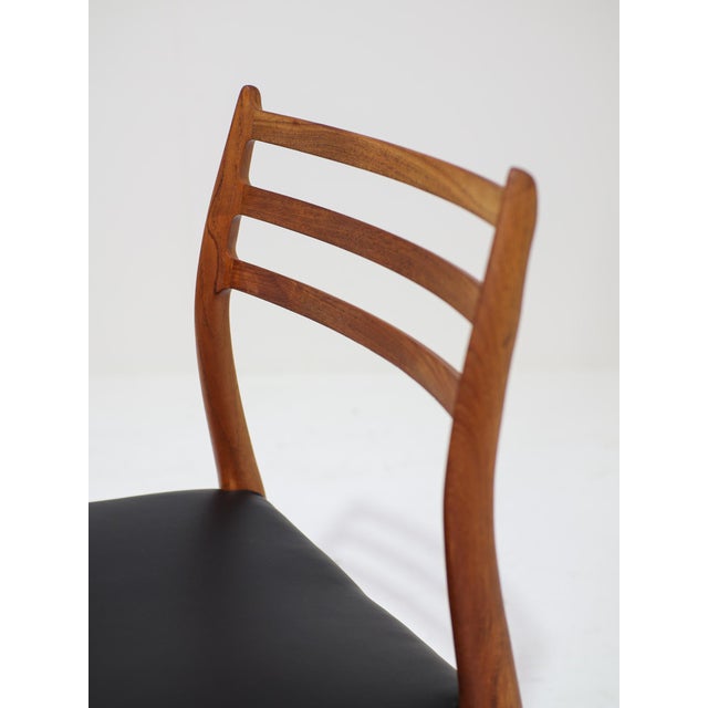 Black Model 78 Dining Chairs in Teak by Niels Otto Møller for J.L. Møllers, Denmark, 1960s, Set of 6 For Sale - Image 8 of 14
