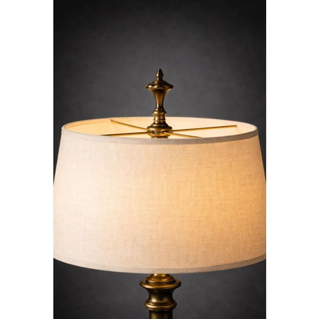 1970s Sculptural Faux Bois & Brass Table Lamp — Tall 38” Statement Lamp With Claw Foot Base For Sale In Los Angeles - Image 6 of 6