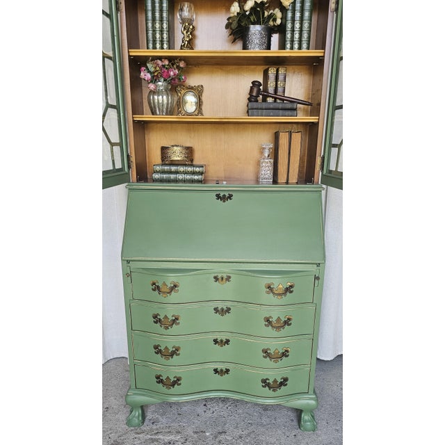 Green Secretary Hutch, Circa 1940's. For Sale - Image 16 of 18