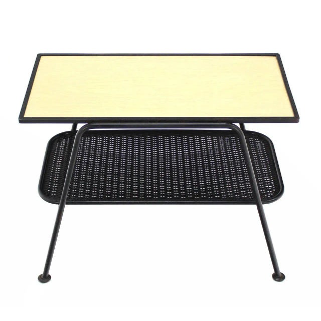 Wood Mid-Century Modern Bent Tube Two Tier Side Table For Sale - Image 7 of 8