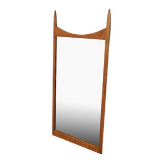 Mid Century Modern Walnut Wall Mirror For Sale