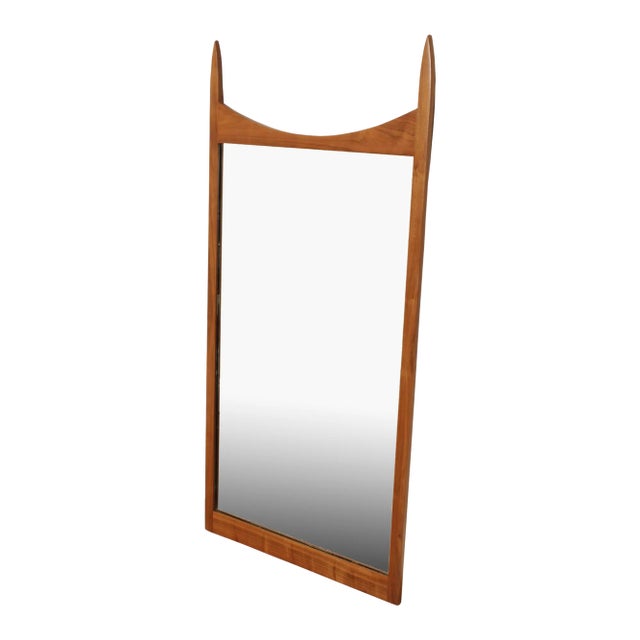 Mid Century Modern Walnut Wall Mirror For Sale