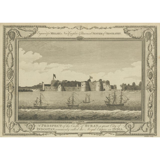 Antique View of Surat Castle by Millar, 1782 For Sale