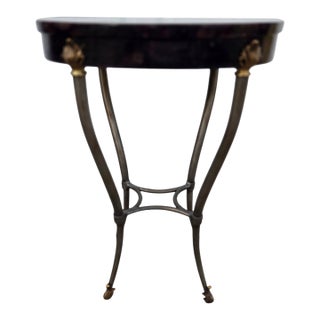 1990s Ethan Allen French Regency Tessellated Horn Lamp End Table Pedestal For Sale