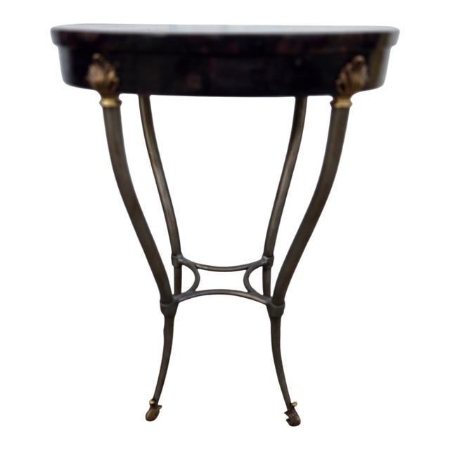 1990s Ethan Allen French Regency Tessellated Horn Lamp End Table Pedestal For Sale