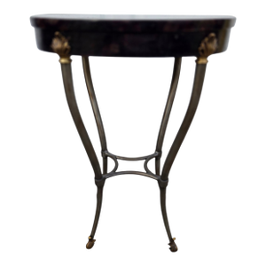 1990s Ethan Allen French Regency Tessellated Horn Lamp End Table Pedestal