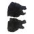 Pair of Small Black Silk Shearling Fur Throws For Sale