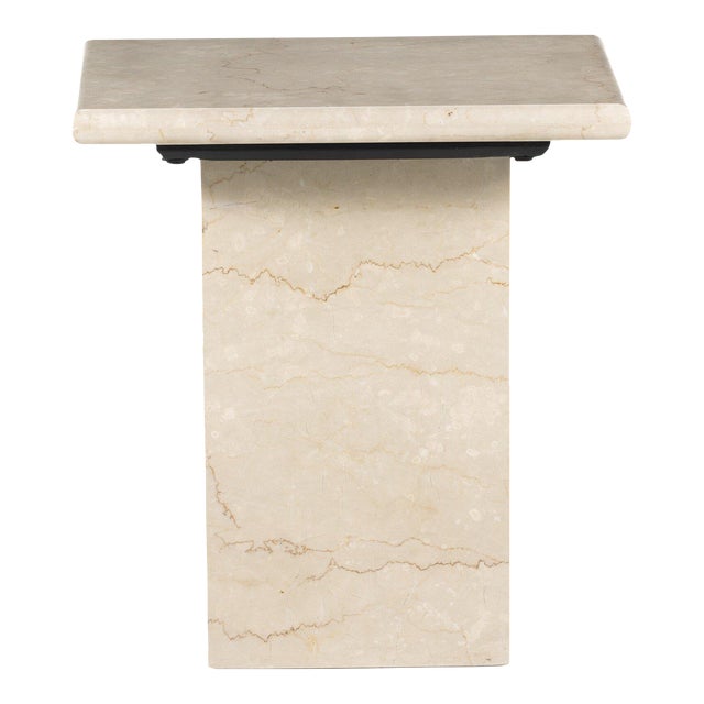 Four Hands Arum End Table - Cream Marble For Sale
