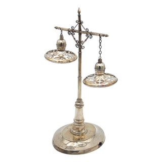 Silver Lamp in the Shape of Crucifix For Sale