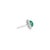 Art Deco Vintage Inspired Oval Cabochon Emerald Ring With Diamond Halo in Silver - Size 8 For Sale - Image 3 of 12
