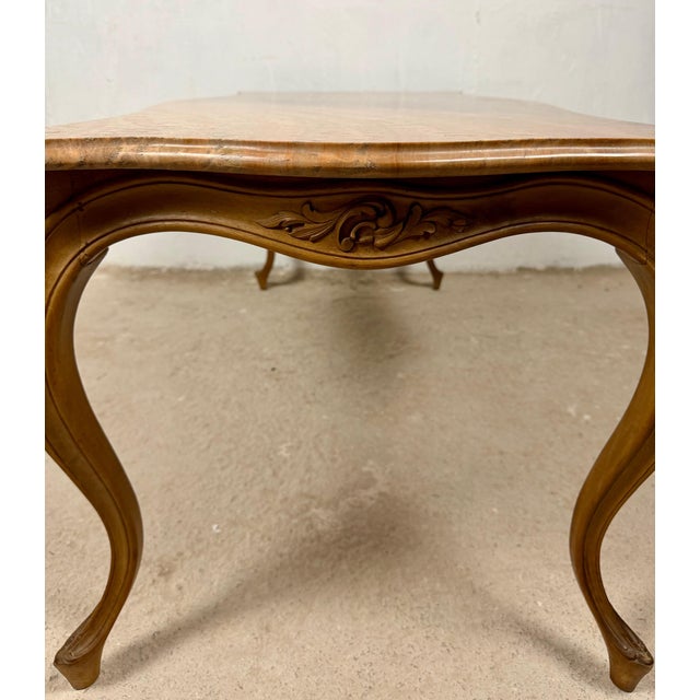 French French Louis XV Style Coffee Table with Marble Top, Mid-20th Century For Sale - Image 3 of 13