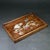 Traditional Wooden Tea Tray With Mother-of-Pearl Bird and Floral Inlay For Sale - Image 3 of 8