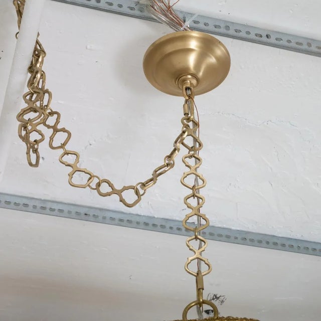 Monumental Wrought Brass Wire Pendant For Sale - Image 9 of 9