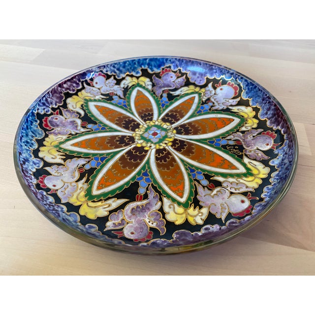 Mid-Century Modern Mid-Century Spanish Enameled Glass Moser-Like Dish Bowl by José Cire Royo For Sale - Image 3 of 10