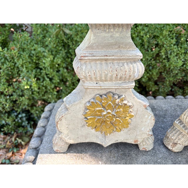 Pair of 19th Century Italian Baroque Style Candlesticks For Sale - Image 4 of 12