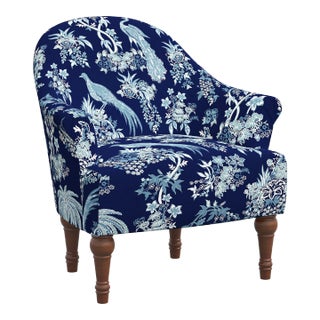 John Robshaw x Cloth & Company Josephine Chair in Daman Blue For Sale
