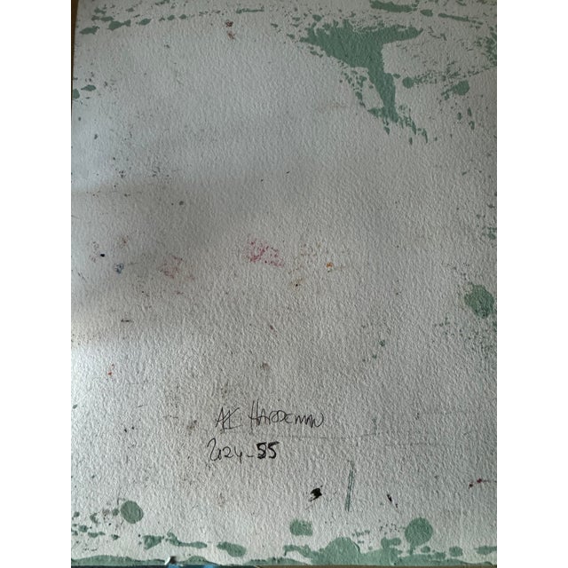 Green 2024 Ak Hardeman Original Abstract Painting in Vintage Frame For Sale - Image 8 of 9