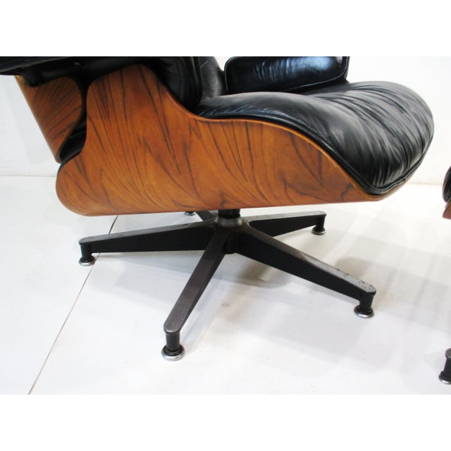 Wood Eames Rosewood Leather 670 Lounge Chair W/ Ottoman Herman Miller For Sale - Image 7 of 12