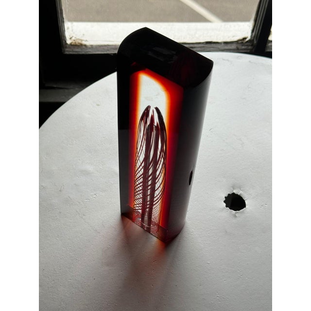 Glass 1990s Princ Art Crystal Glass Vase – Vintage Decorative Piece For Sale - Image 7 of 10