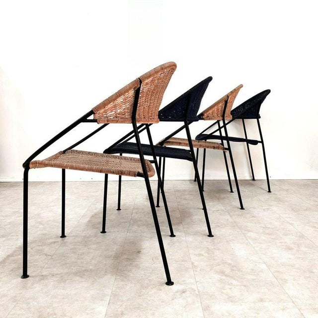 Set of 4 chairs model du41 by gastone rinaldi for rima, italy, 1950s. This refined set of chairs represents the excellence...