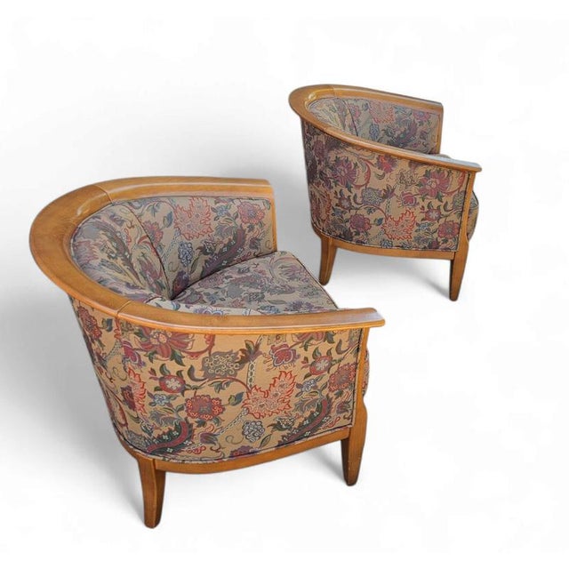 Vintage Chairs with Floral Fabric, 1980s, Set of 2 For Sale - Image 14 of 14