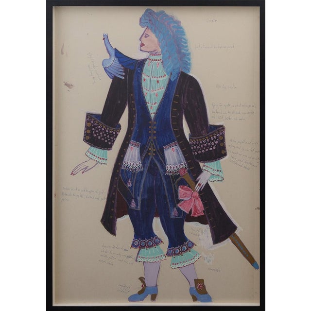 Max Walter Svanberg, Costume Sketch, 1950s, Paper For Sale - Image 4 of 4
