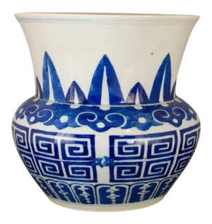 Early 19th Century Chinese Zhadou Blue & White Porcelain Urn Vase